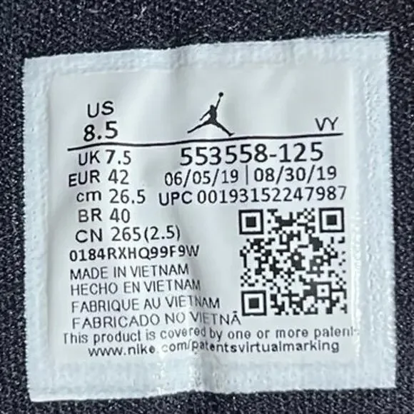 Size 8.5 - Air Jordan 1 Low Court Purple OG Men's 553558-125 RARE - Picture 7 of 8